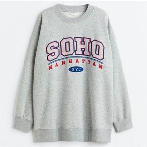 NWT H&M Women’s Oversized Printed SOHO New York Sweatshirt in Size M Medium